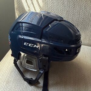 CCM Dark Blue Hockey Helmet with Black Chin Strap